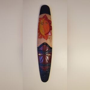 Hand Carved Tribal Mask Decor from Barbados